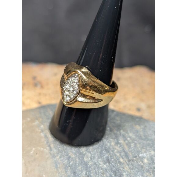 Vintage Men’s Ring – Marquise Cluster – 14K H. G. E.  – Size 8 – Bold Statement - Picture 2 of 5